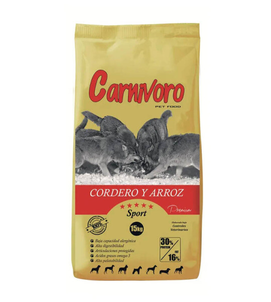 Carnívoro Cordero y Arroz 15 kg
